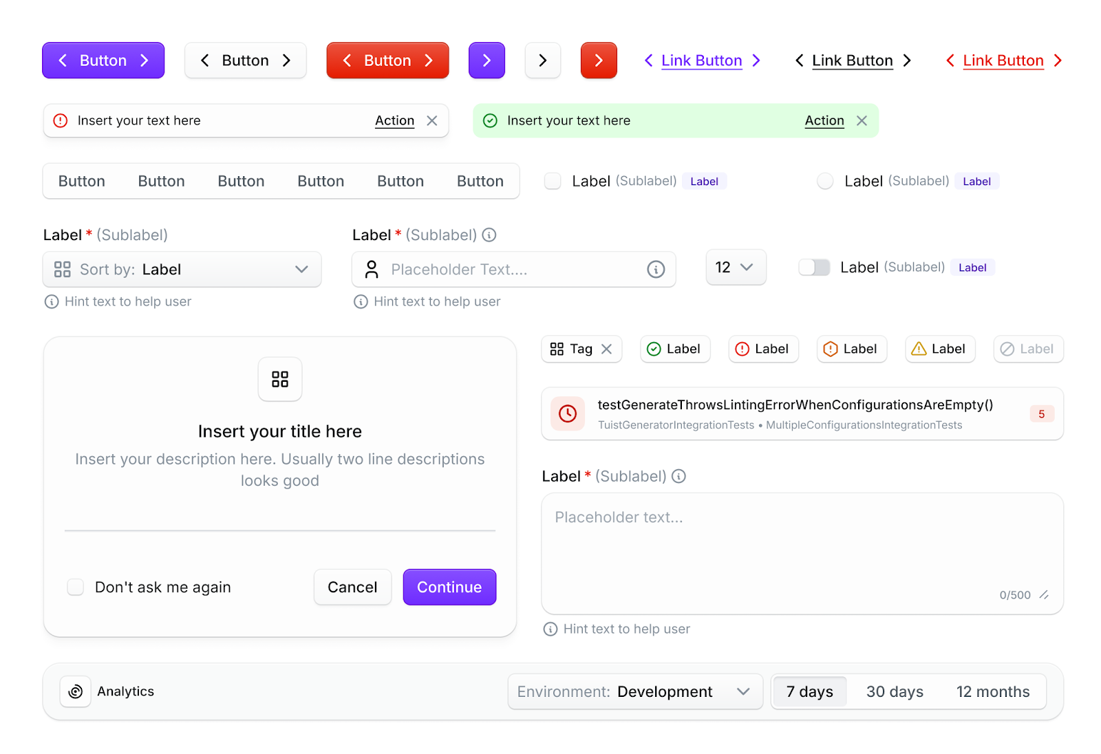 Screenshot of the updated components