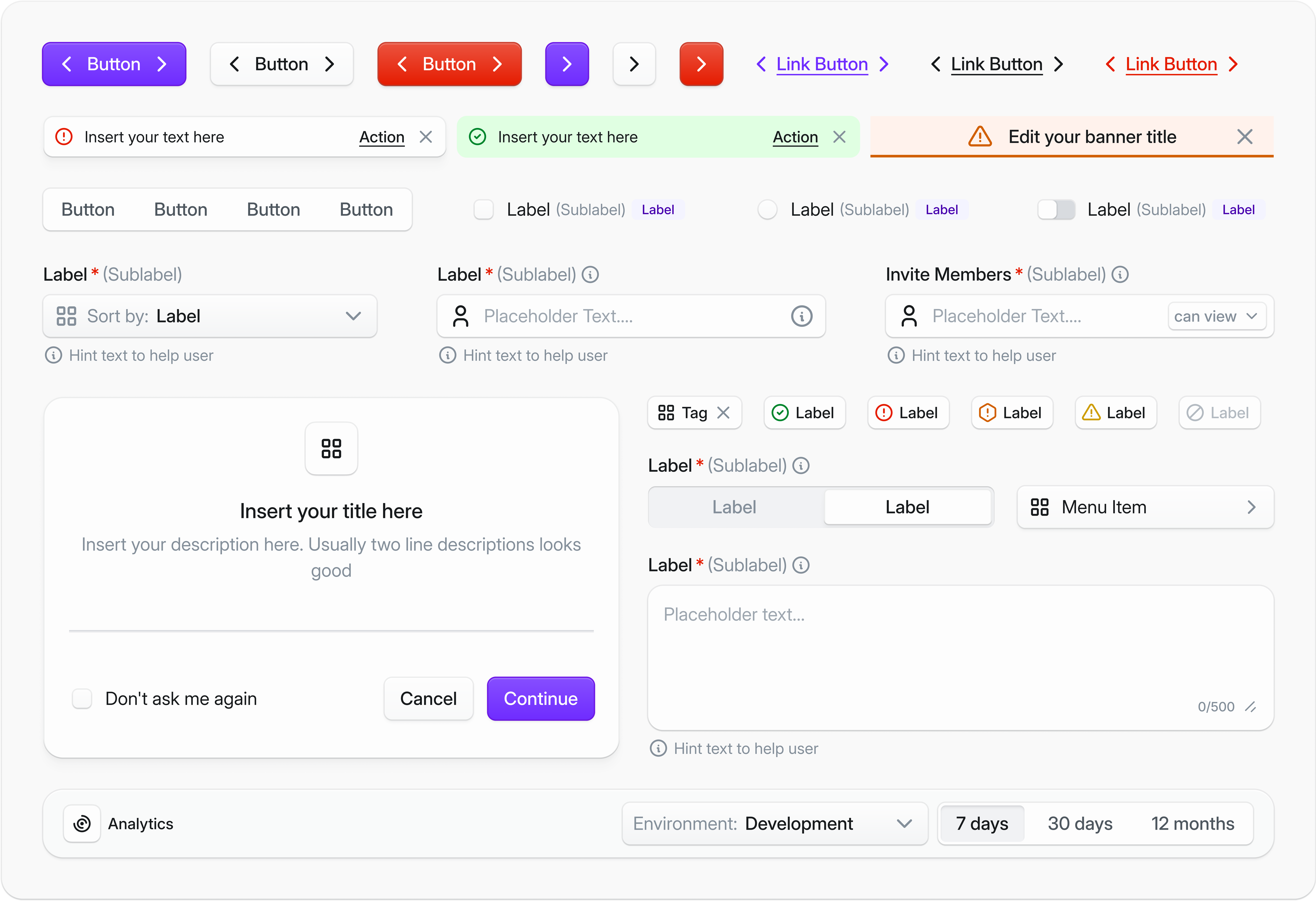 Preview of components